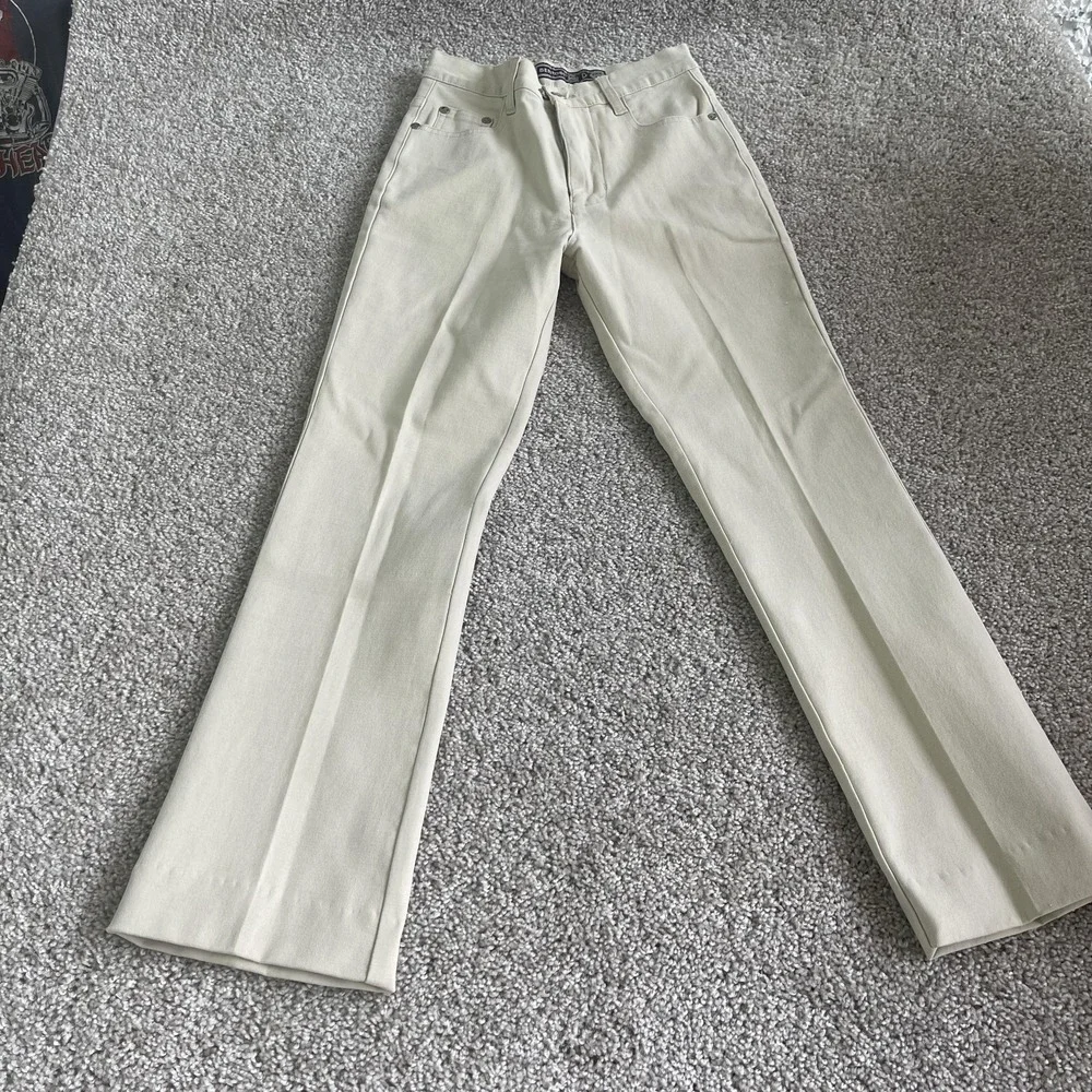 BenRose Straight Jeans Womens 27 Light Wash Beige 100% Cotton Denim Pants